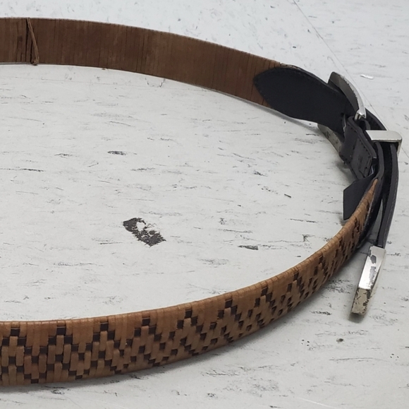 Brighton Onyx Braided Brown Belt Silver Buckle Western Hunting - Picture 7 of 14